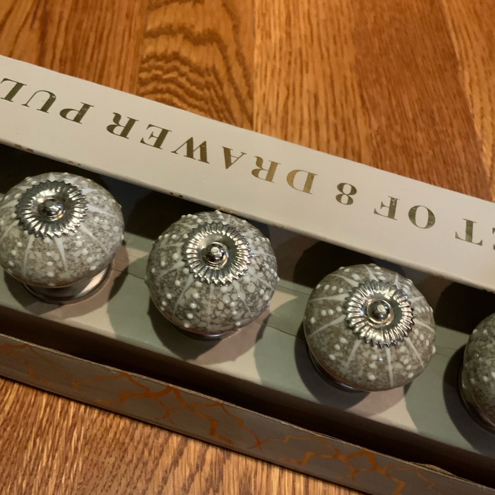 Casa Drawer Pull Dresser Cabinet Set Lot 8 Silver Tone
